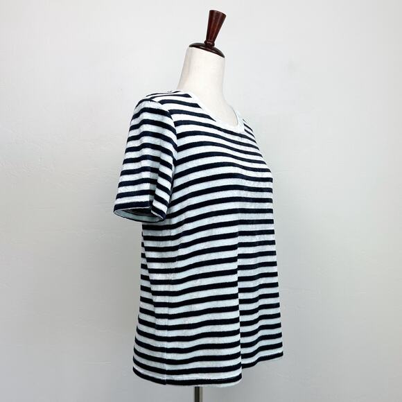 Stateside Blue Stripe Velour Crewneck T-Shirt - Picture 6 of 9